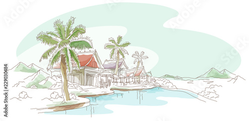 Beach huts on the beach