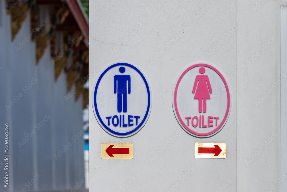 Toilet signs in Thai Buddhist temple Toilet signs in Thai Buddhist temple