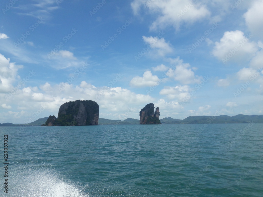 The rocky islands of Thailand. Cloudy weather. Photos without processing