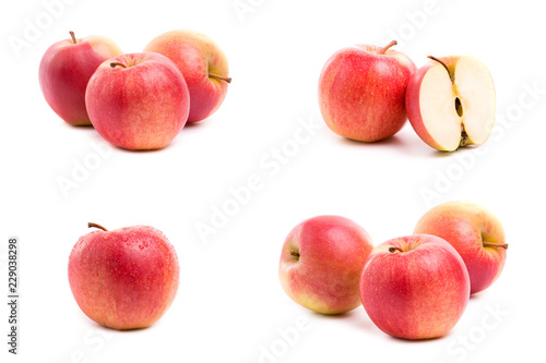 A set of red and yellow apples