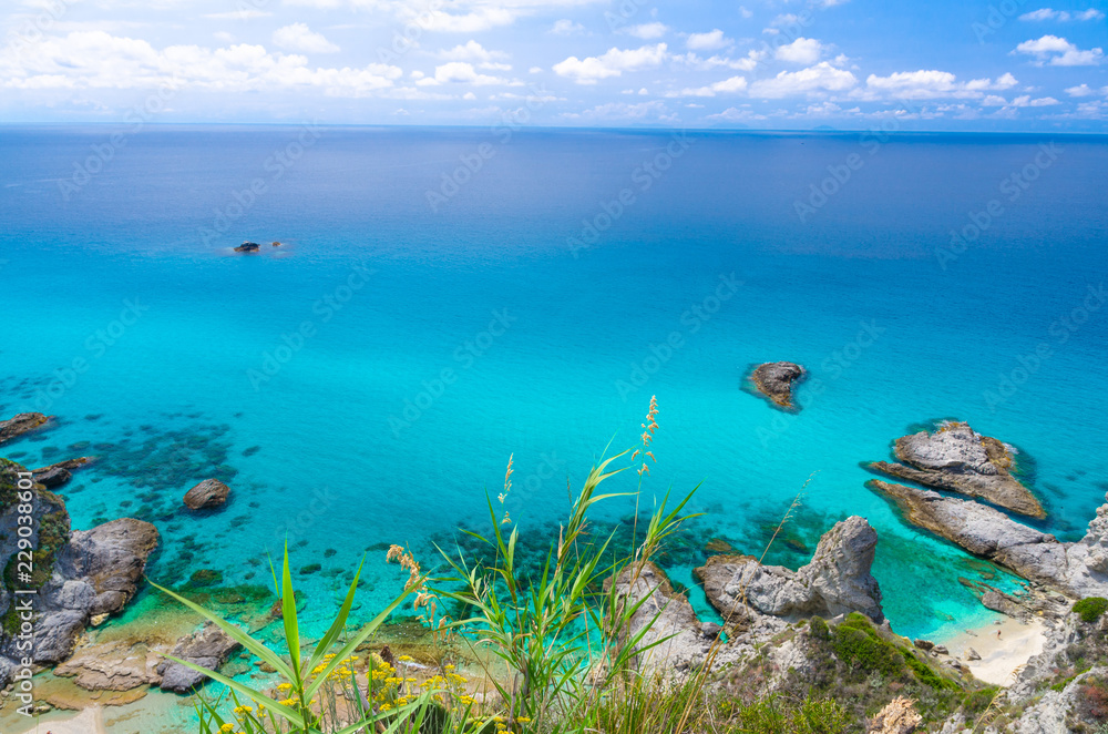 Cape Capo Vaticano aerial panoramic view, Calabria, Southern Italy