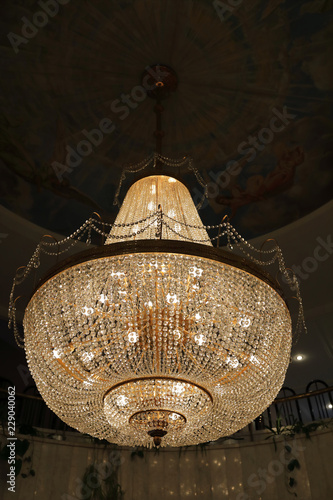 View of crystal chandelier