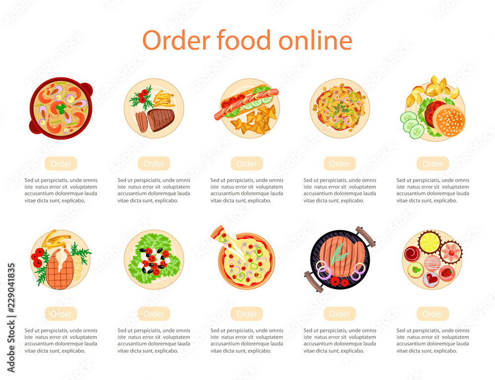 Web banner design template for order food Web banner design template for order food