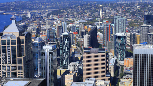 Aerial of Seattle, Washington city core © Harold Stiver
