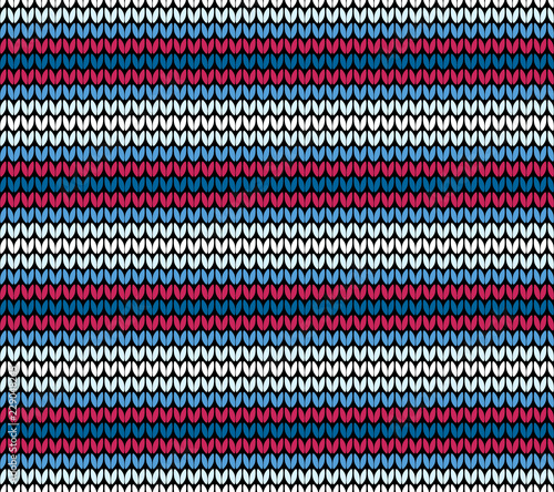 Seamless blue horizontal knitting pattern