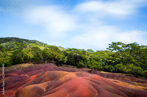 seven colored earth, chamarel, mauritius island, indian ocean photo