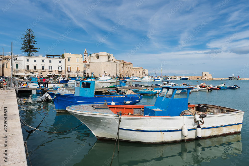 Fischerboote im Hafen von Trani; Apulien; Italien
