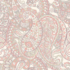 Fotobehang Paisley patronen Damast paisley met bloemen vintage  © antalogiya