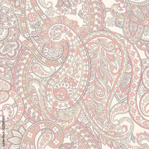 Floral paisley seamless pattern. damask vector background