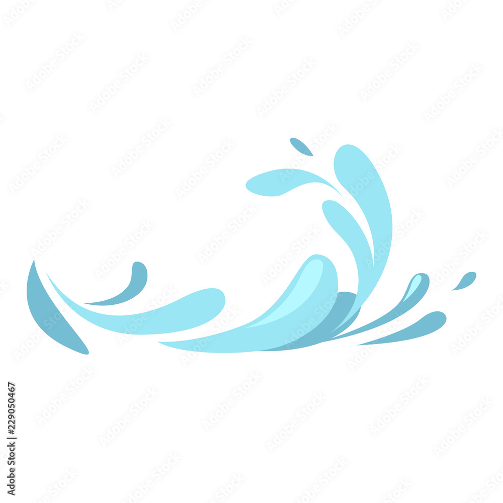 Water splashes collection blue waves wavy symbols Water splashes collection blue waves wavy symbols