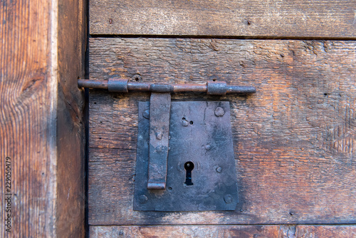 Old lock in the urban center of Canillo, Andorra