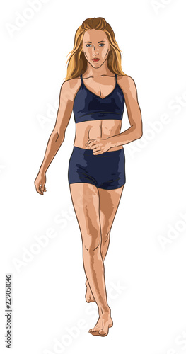 A vector sketch of a fitness girl.