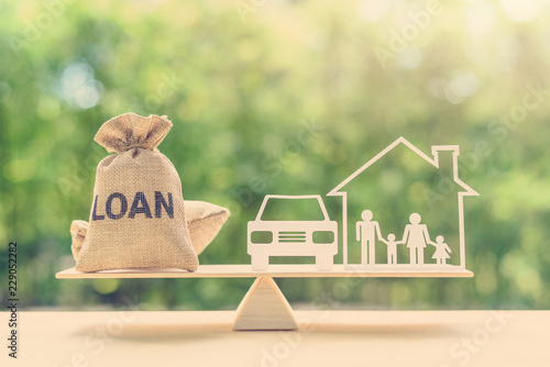 Canvastavla Family financial management, mortgage and payday loan or cash advance concept :