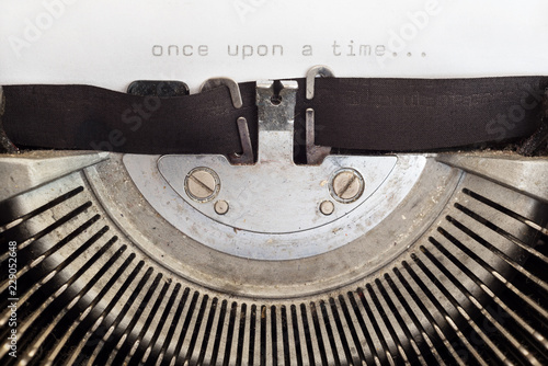 Once upon a time word typed on a vintage typewriter