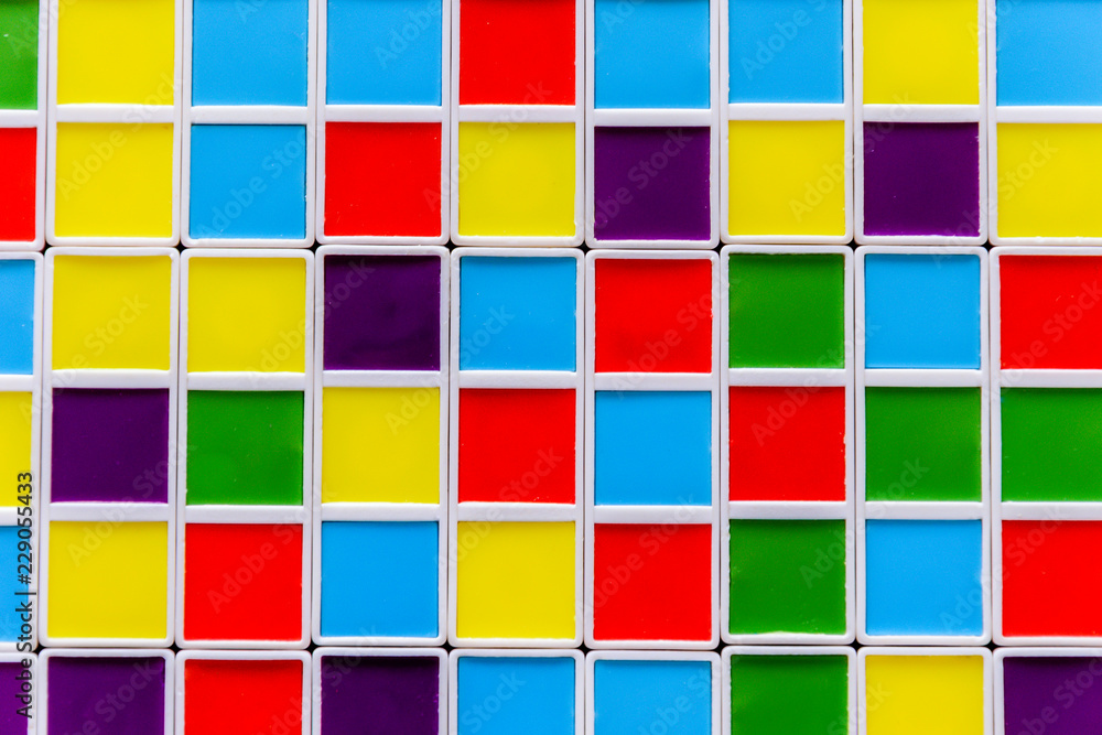 Abstract geometric background of brightly colored squares