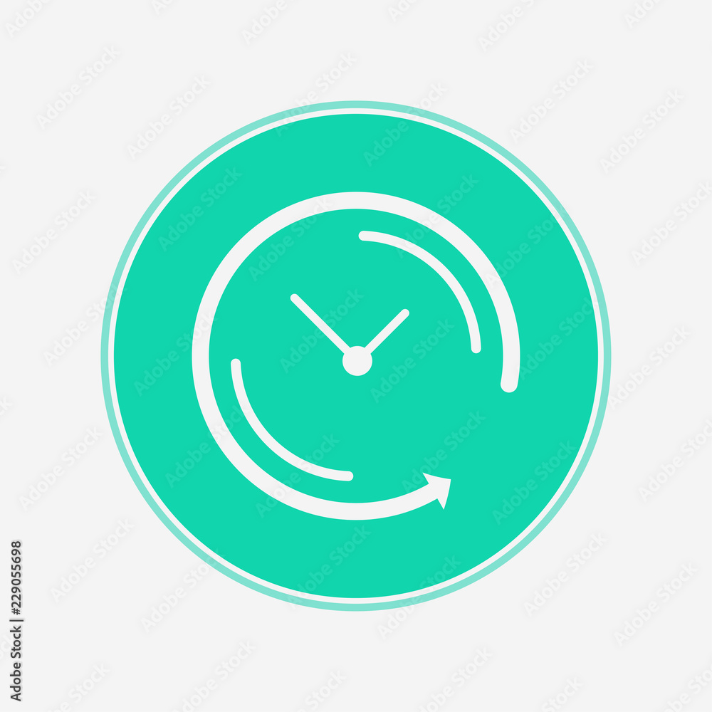 Back arrow around clock vector icon sign symbol Back arrow around clock vector icon sign symbol