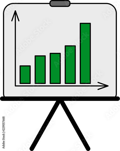 Flipchart mit Balkendiagramm - Steigende Zahlen