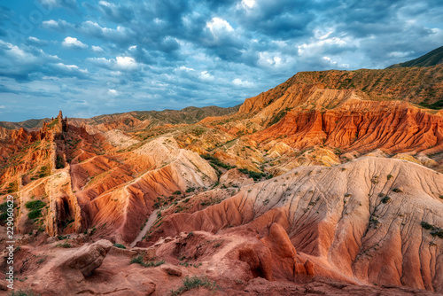 Bild auf Leinwand Fairytale Canyon Skazka in Kyrgyzstan, taken in August 2018