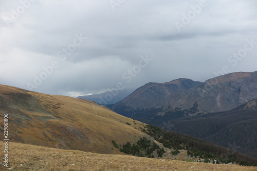 landscape with mountains and blue sky