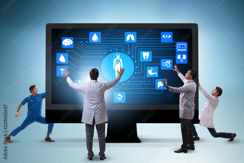 Telehealth concept with doctor doing remote check-up Telehealth concept with doctor doing remote check-up
