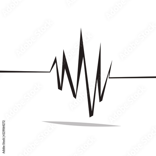 Wave shape amplitude of the round ring, sphere.Cartoon vector .