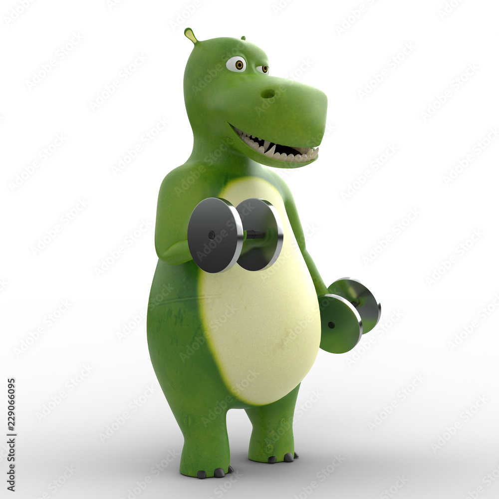 Happy Hippo Doing Exercise Happy Hippo Doing Exercise