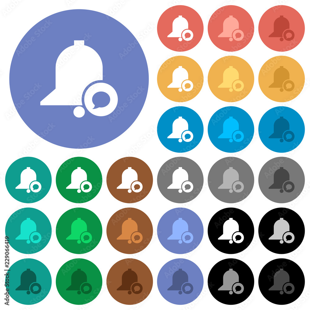 Reminder message round flat multi colored icons Reminder message round flat multi colored icons