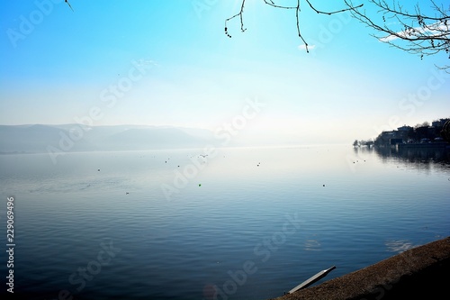 sunset over the lake