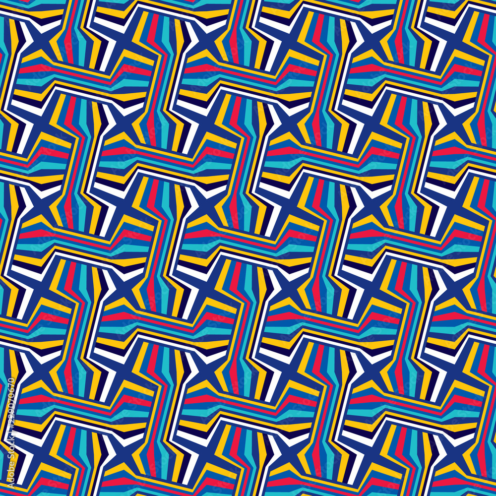 Abstract seamless pattern. Optical illusion of volume and movement of geometric shapes. Abstract seamless pattern. Optical illusion of volume and movement of geometric shapes.