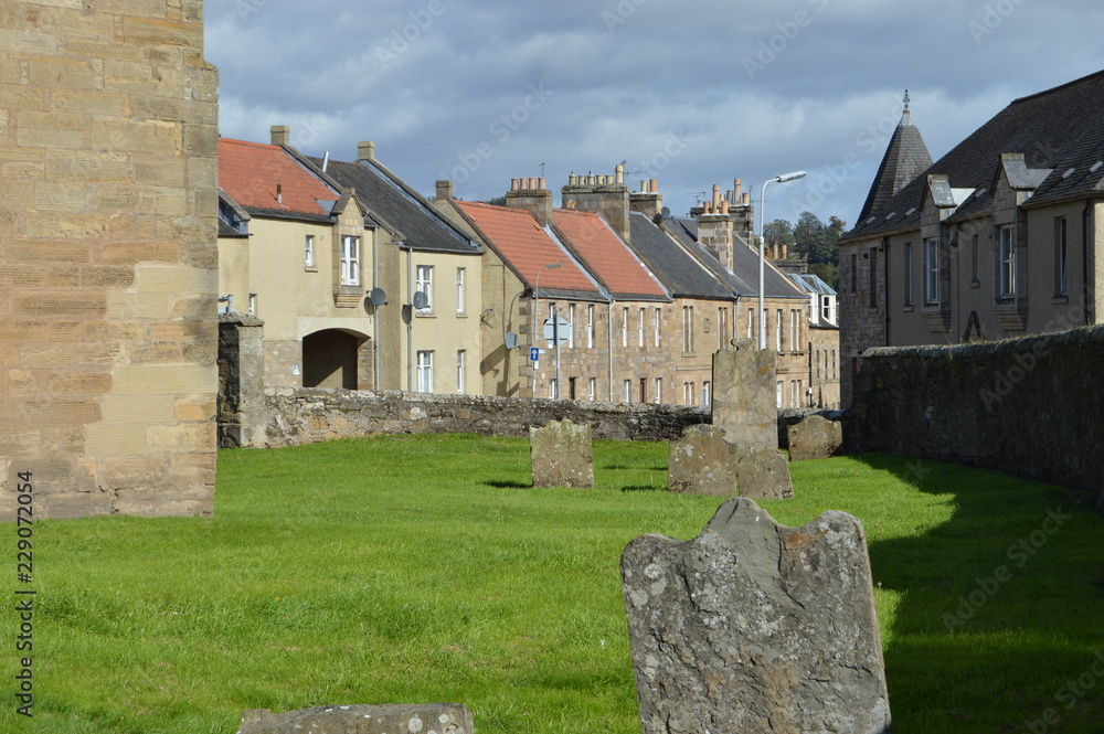 Cupar Old Parish Church, with early 15th century tower and spire of 1620