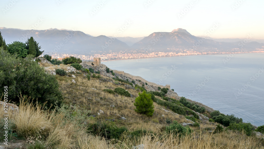 view on Alanya and mountains