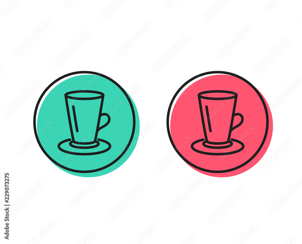 Cup of Tea line icon. Fresh beverage sign. Latte or Coffee symbol. Positive and negative circle buttons concept. Good or bad symbols. Teacup Vector Cup of Tea line icon. Fresh beverage sign. Latte or Coffee symbol. Positive and negative circle buttons concept. Good or bad symbols. Teacup Vector