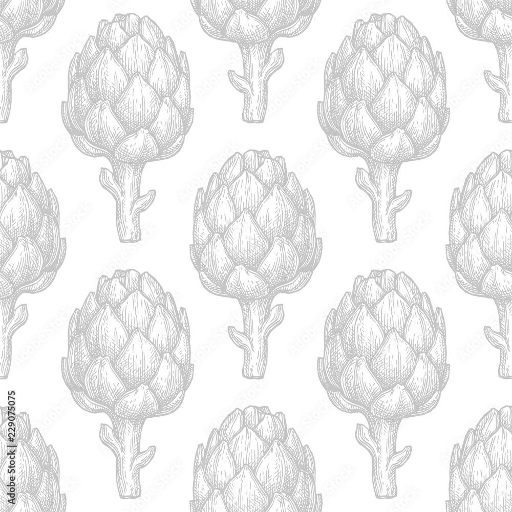Seamless pattern with artichoke. Seamless pattern with artichoke.