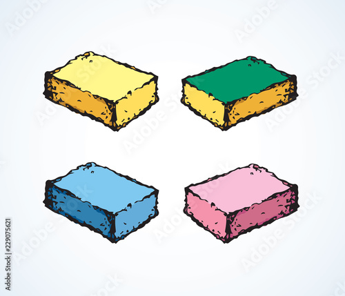 Sponge for dishes. Vector drawing