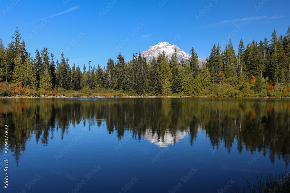 Mount Hood reflection in Mirror Lake, Mount Hood National Forest, Oregon