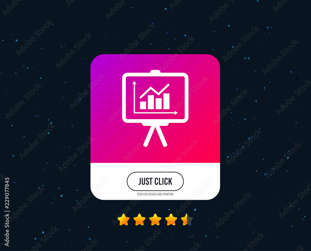 Presentation billboard sign icon. Scheme and Diagram symbol. Web or internet icon design. Rating stars. Just click button. Vector Presentation billboard sign icon. Scheme and Diagram symbol. Web or internet icon design. Rating stars. Just click button. Vector