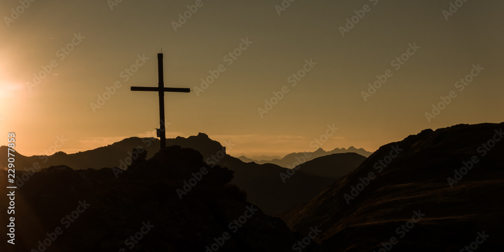 Gipflekreuz in Tirol Panorama als Hintergrundbild Gipflekreuz in Tirol Panorama als Hintergrundbild