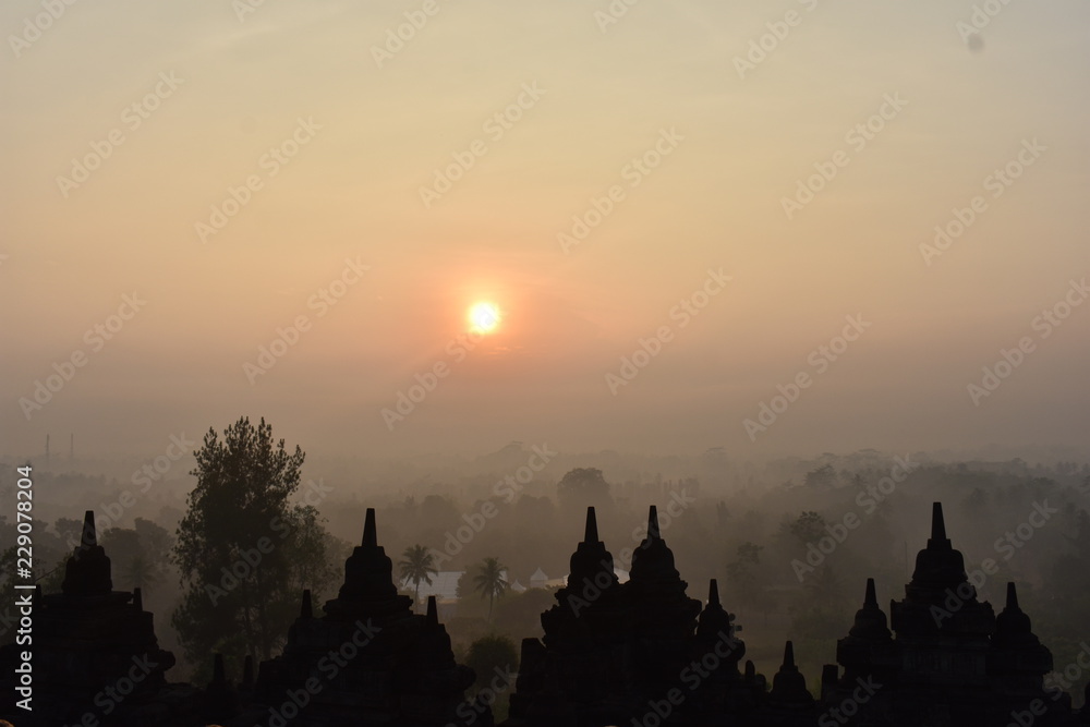 Sunrise on borobudur