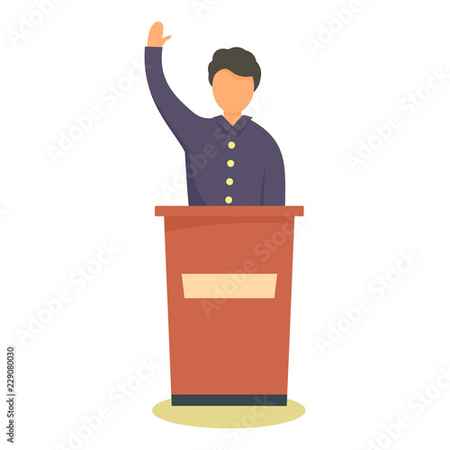 Political candidate icon. Flat illustration of political candidate vector icon for web design