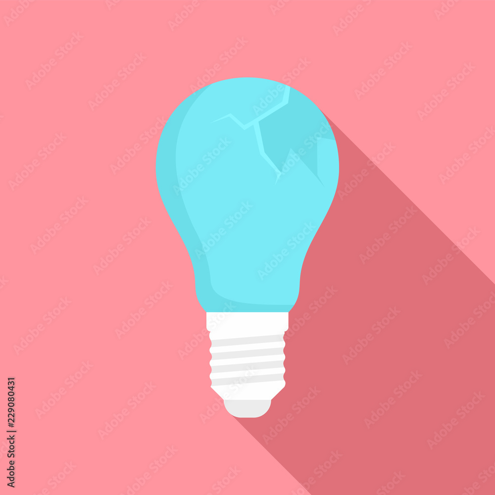 Broken bulb icon. Flat illustration of broken bulb vector icon for web design Broken bulb icon. Flat illustration of broken bulb vector icon for web design