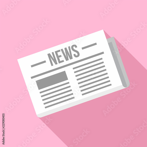 Newspaper icon. Flat illustration of newspaper vector icon for web design photo