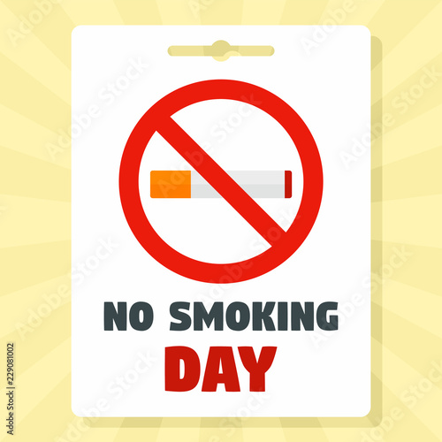 No smoking day concept background. Flat illustration of no smoking day vector concept background for web design