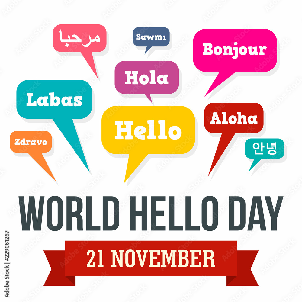 November hello day concept background. Flat illustration of november hello day vector concept background for web design November hello day concept background. Flat illustration of november hello day vector concept background for web design