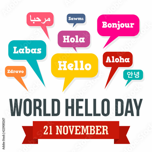 November hello day concept background. Flat illustration of november hello day vector concept background for web design