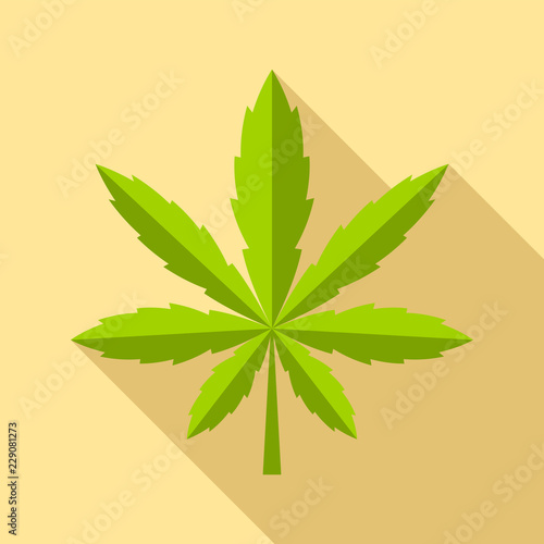 Cannabis leaf icon. Flat illustration of cannabis leaf vector icon for web design