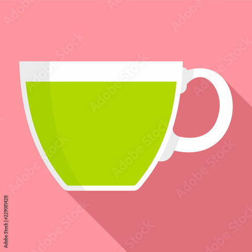 Cannabis tea cup icon. Flat illustration of cannabis tea cup vector icon for web design