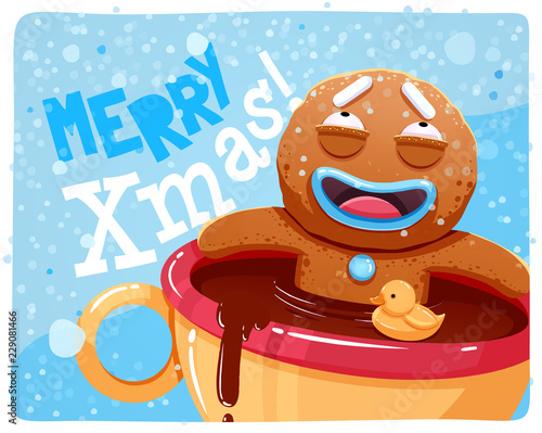 Merry Christmas greeting cards retro design. Vector