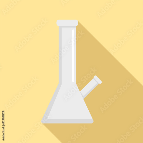 Chemical cannabis flask icon. Flat illustration of chemical cannabis flask vector icon for web design