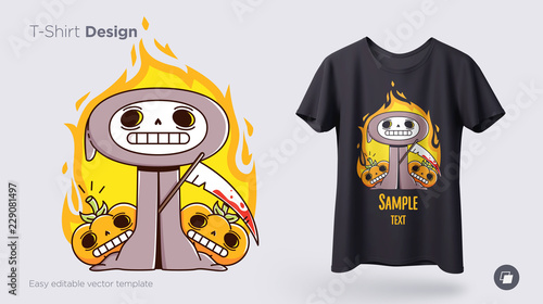 Funny skeleton illustration. Print on T-shirts, sweatshirts and souvenirs