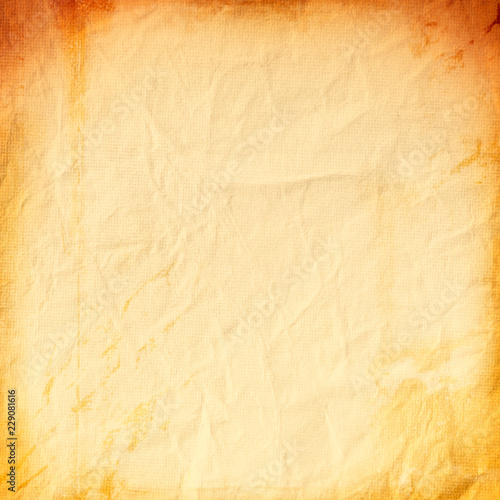 Orange background of old grunge paper  yellow  rough  yellow crumpled  design  paper texture